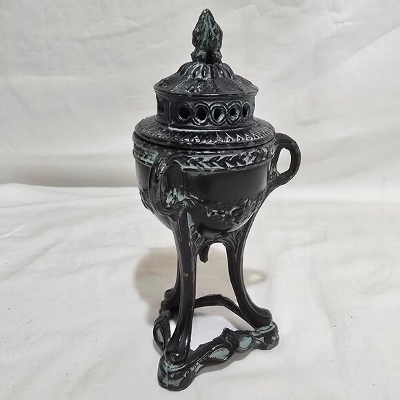 Antique Incense Burner Censer - 2 1/2" W x 6 1/4" H - Picture 2 of 5